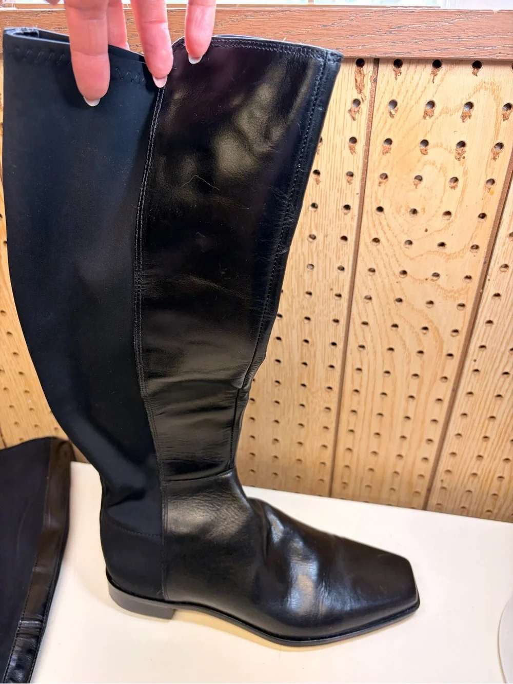 Vince Camuto Liberian Black Over-the-Knee Square Toe Riding Boots